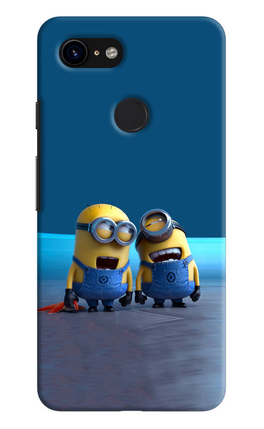 Minion Laughing Google Pixel 3 Hard Case Back Cover by Casekaro