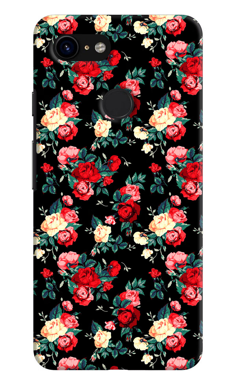 Rose Pattern Google Pixel 3 Back Cover, Hard case