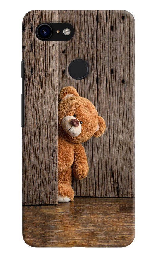 Teddy Wooden Google Pixel 3 Hard Case Back Cover by Casekaro