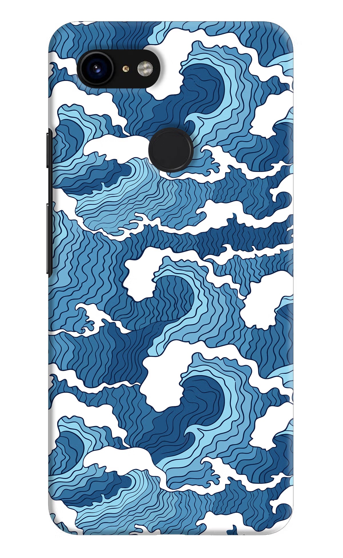 Blue Waves Google Pixel 3 Hard Case Back Cover by Casekaro