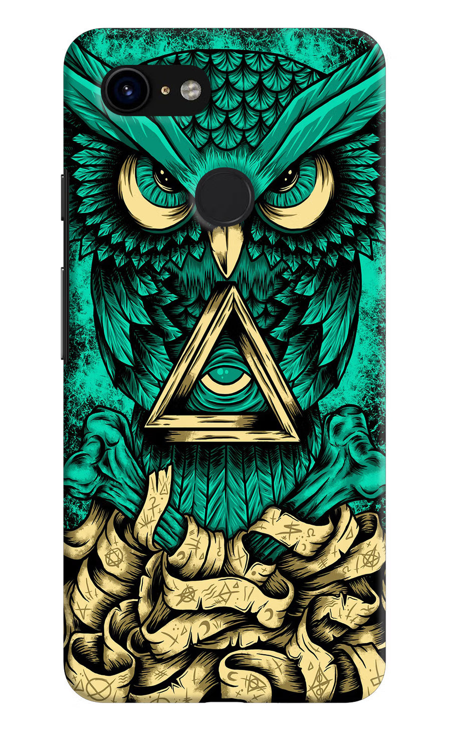 Green Owl Google Pixel 3 Back Cover, Hard case