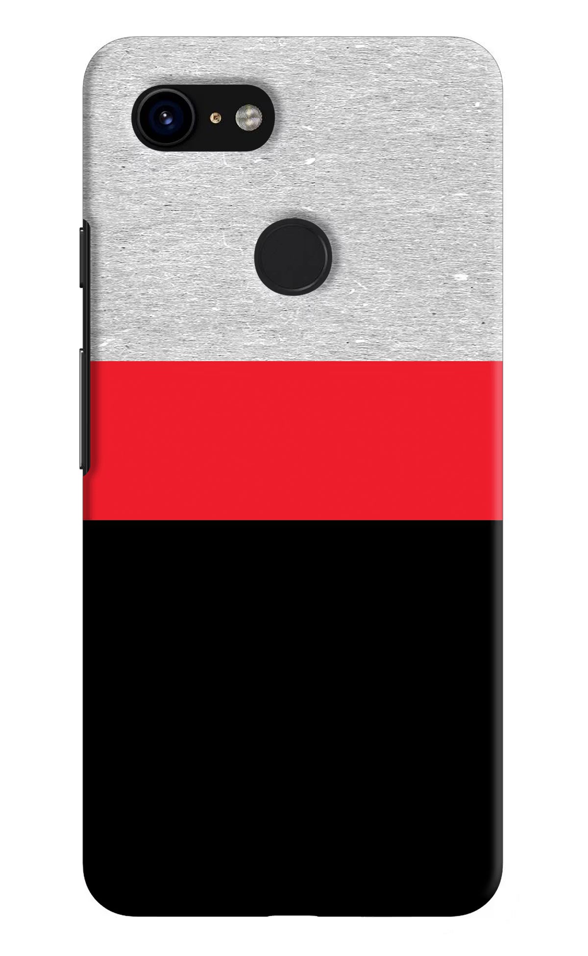 Tri Color Pattern Google Pixel 3 Hard Case Back Cover by Casekaro