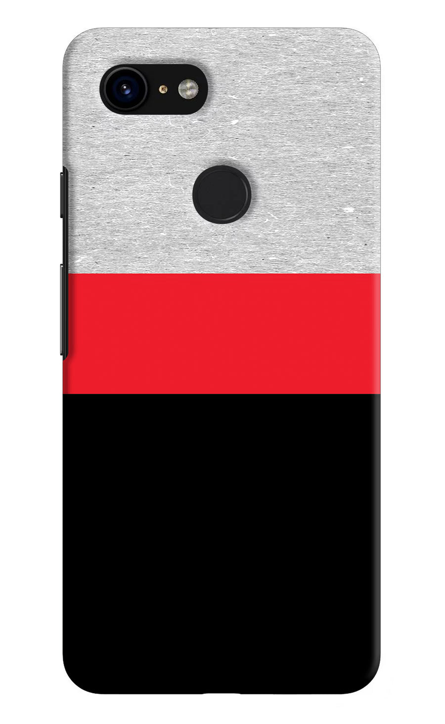 Tri Color Pattern Google Pixel 3 Back Cover, Hard case