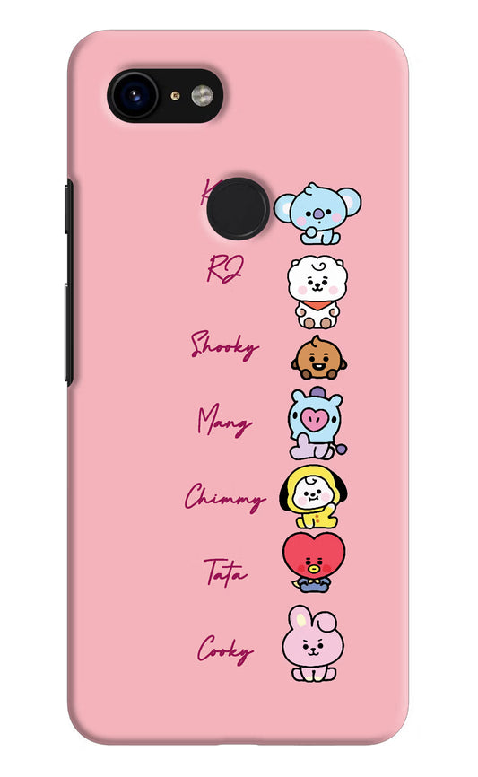 BTS names Google Pixel 3 Hard Case Back Cover by Casekaro
