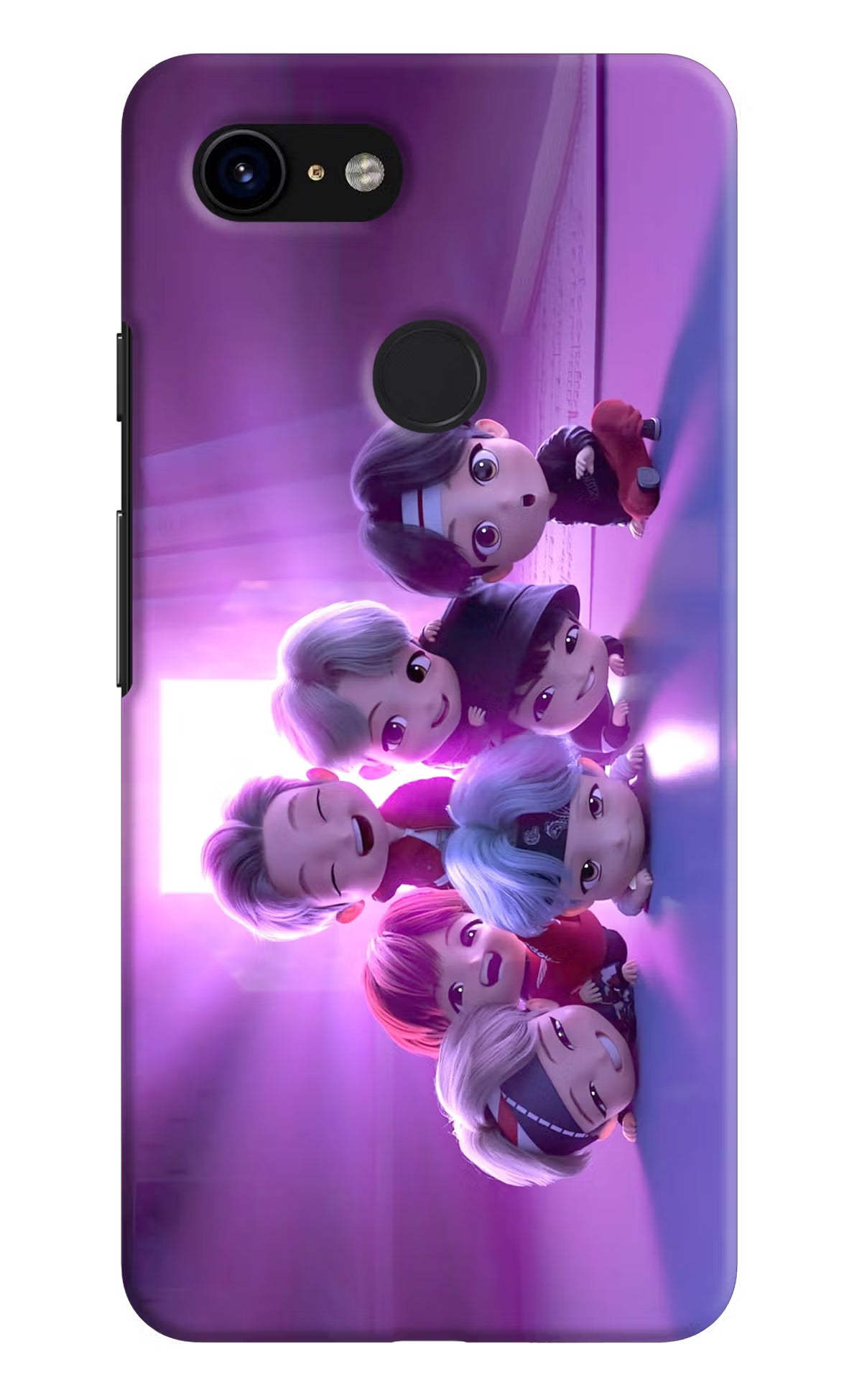 BTS Chibi Google Pixel 3 Hard Case Back Cover by Casekaro