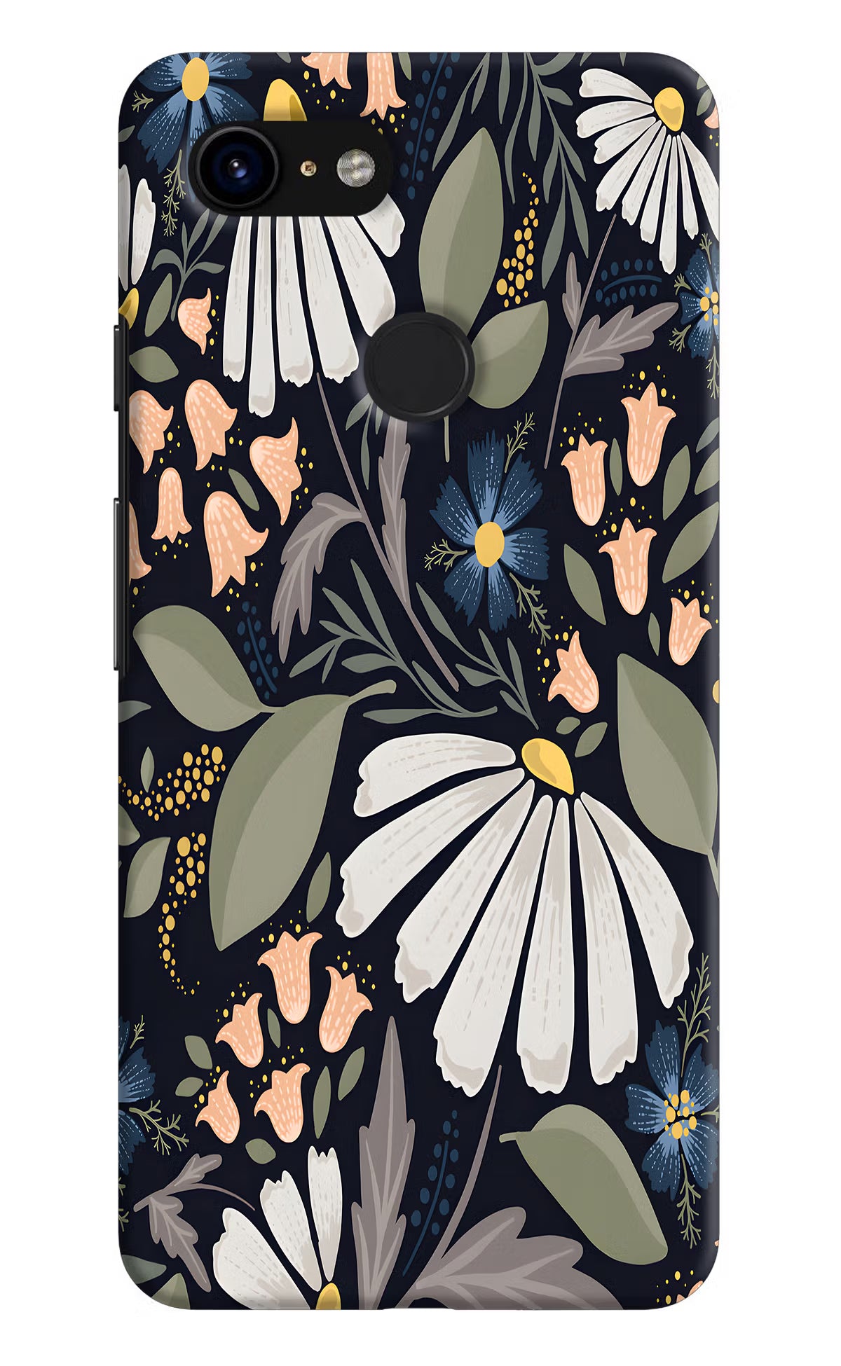 Flowers Art Google Pixel 3 Hard Case Back Cover by Casekaro