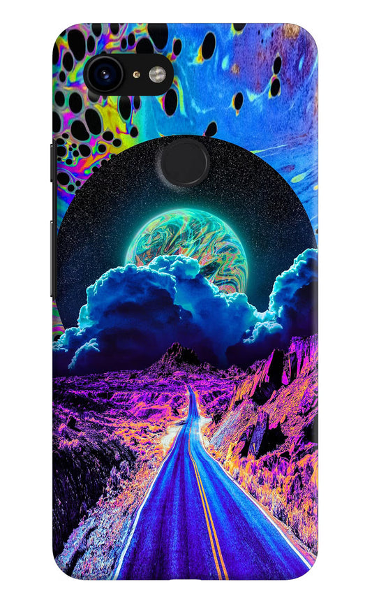 Psychedelic Painting Google Pixel 3 Hard Case Back Cover by Casekaro