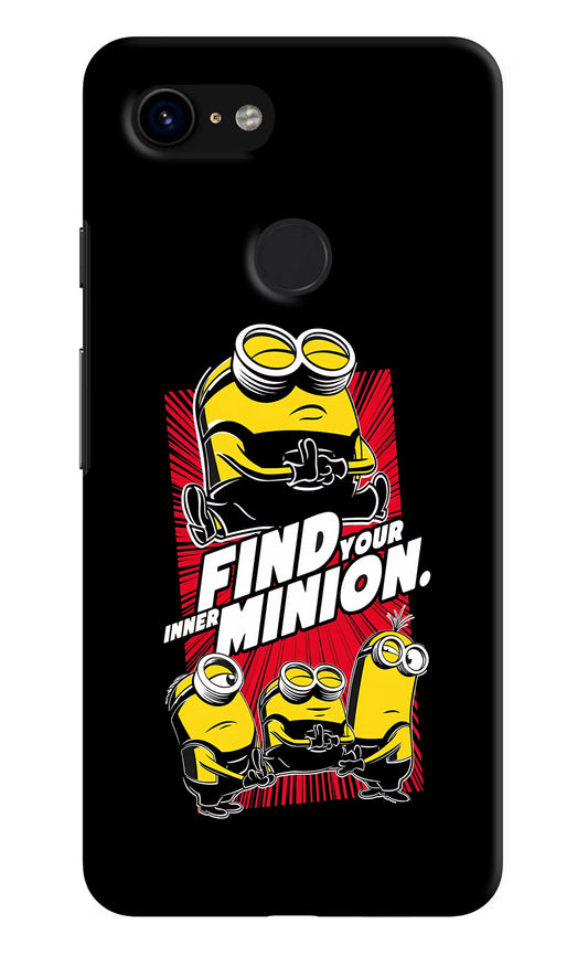 Find your inner Minion Google Pixel 3 Hard Case Back Cover by Casekaro