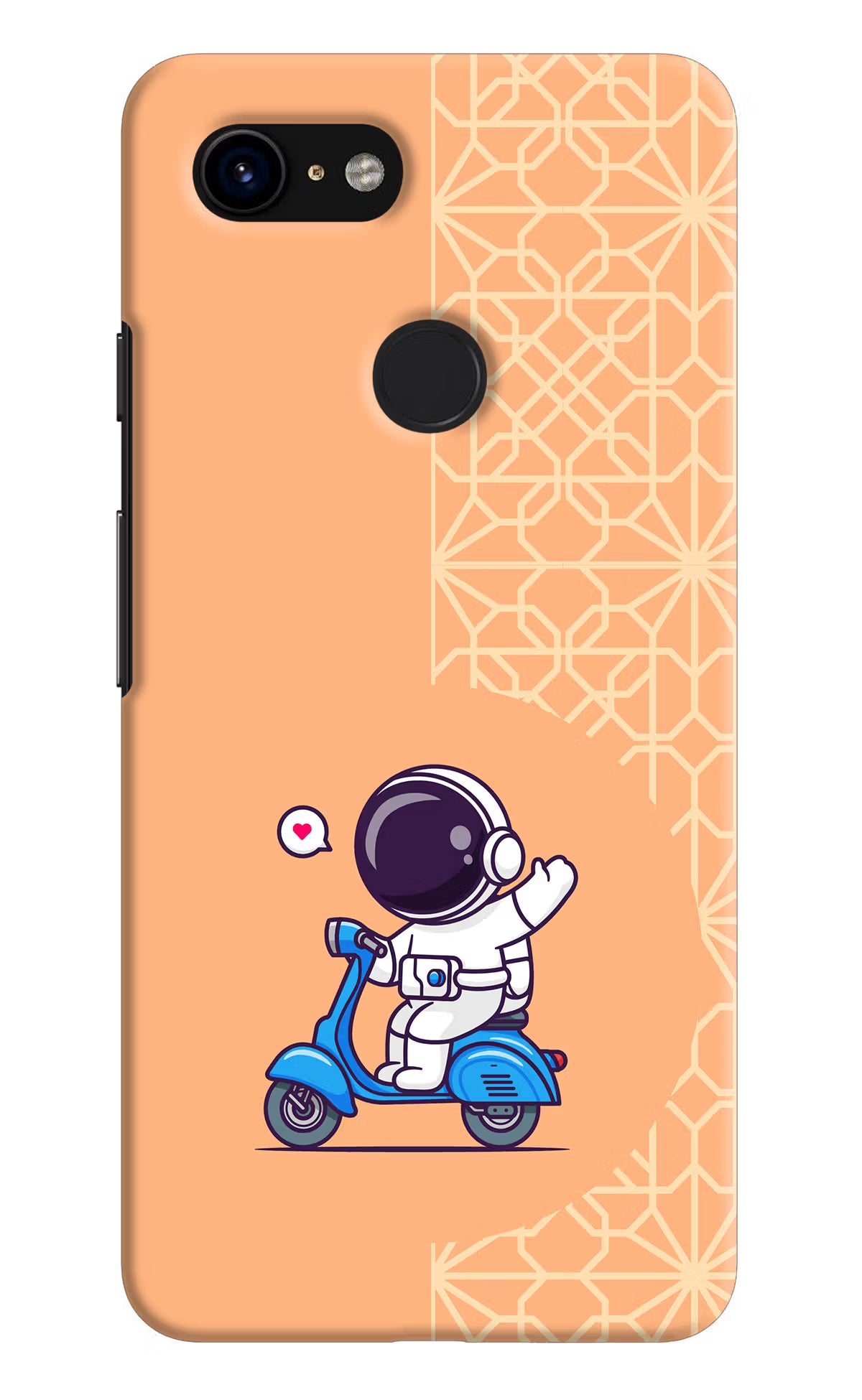 Cute Astronaut Riding Google Pixel 3 Hard Case Back Cover by Casekaro