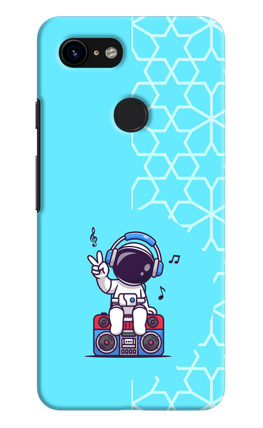 Cute Astronaut Chilling Google Pixel 3 Hard Case Back Cover by Casekaro
