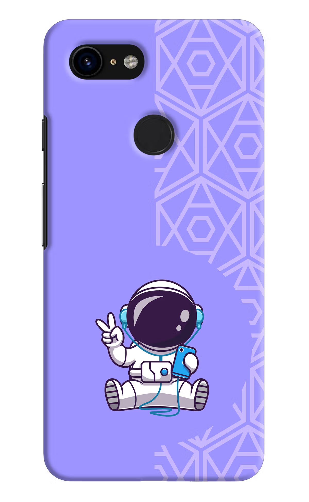 Cute Astronaut Chilling Google Pixel 3 Hard Case Back Cover by Casekaro