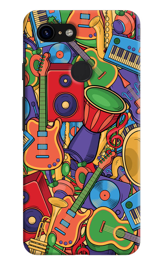 Music Instrument Doodle Google Pixel 3 Hard Case Back Cover by Casekaro