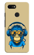 Monkey Headphone Google Pixel 3 Hard Case Back Cover by Casekaro
