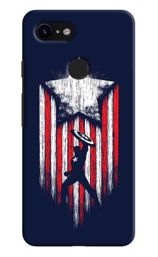 Captain America Marvel Art Google Pixel 3 Hard Case Back Cover by Casekaro