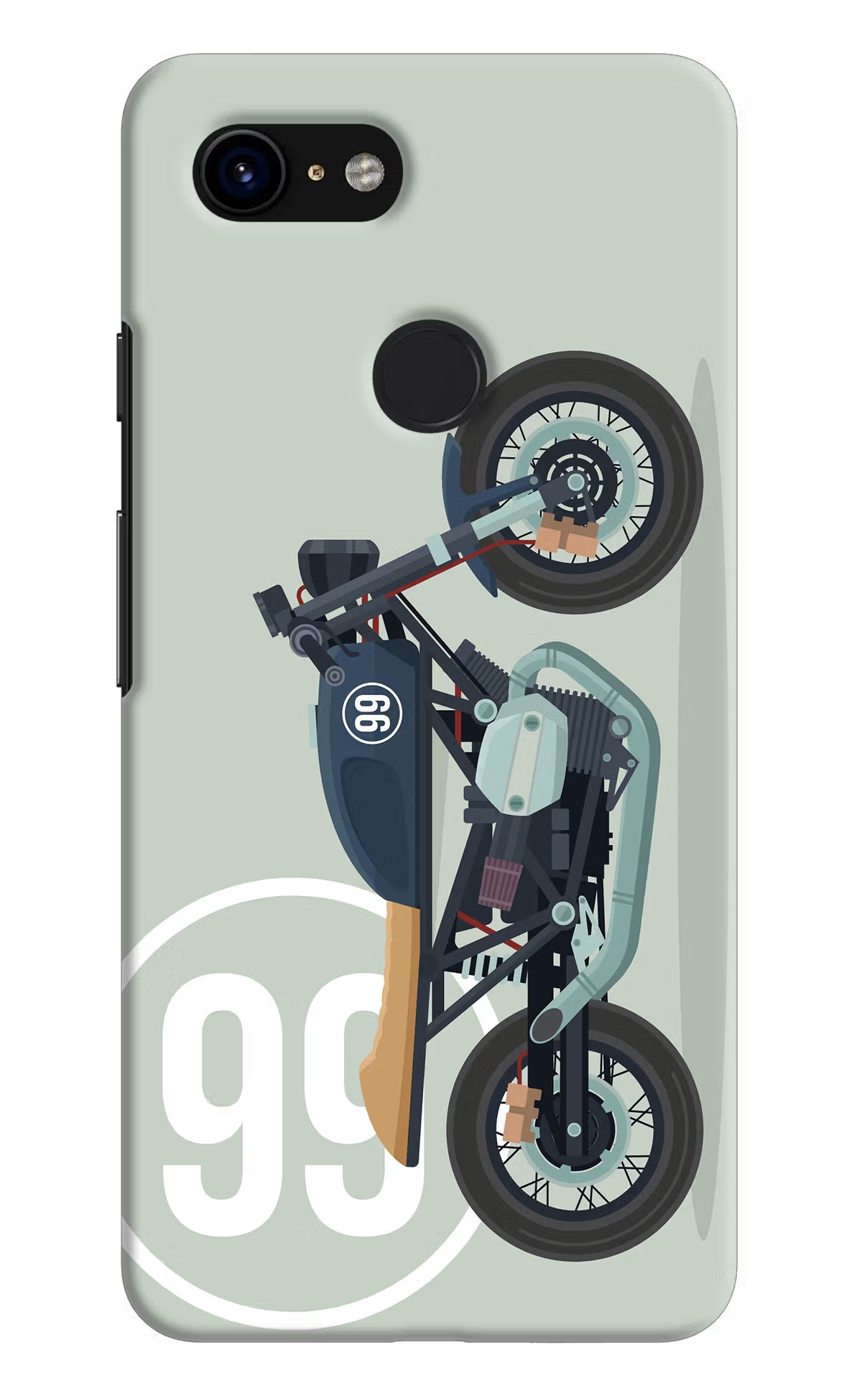 Classic Cafe Racer 99 Google Pixel 3 Hard Case Back Cover by Casekaro