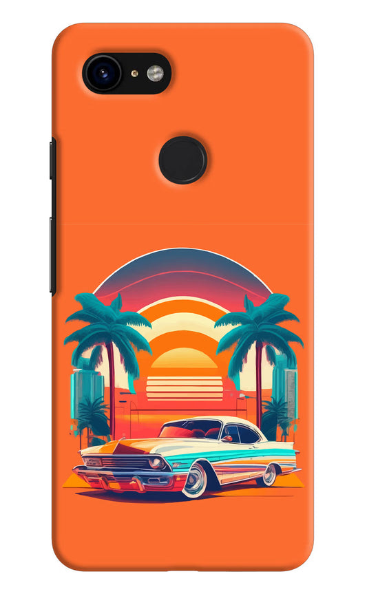 Palm Drive 80s Google Pixel 3 Hard Case Back Cover by Casekaro