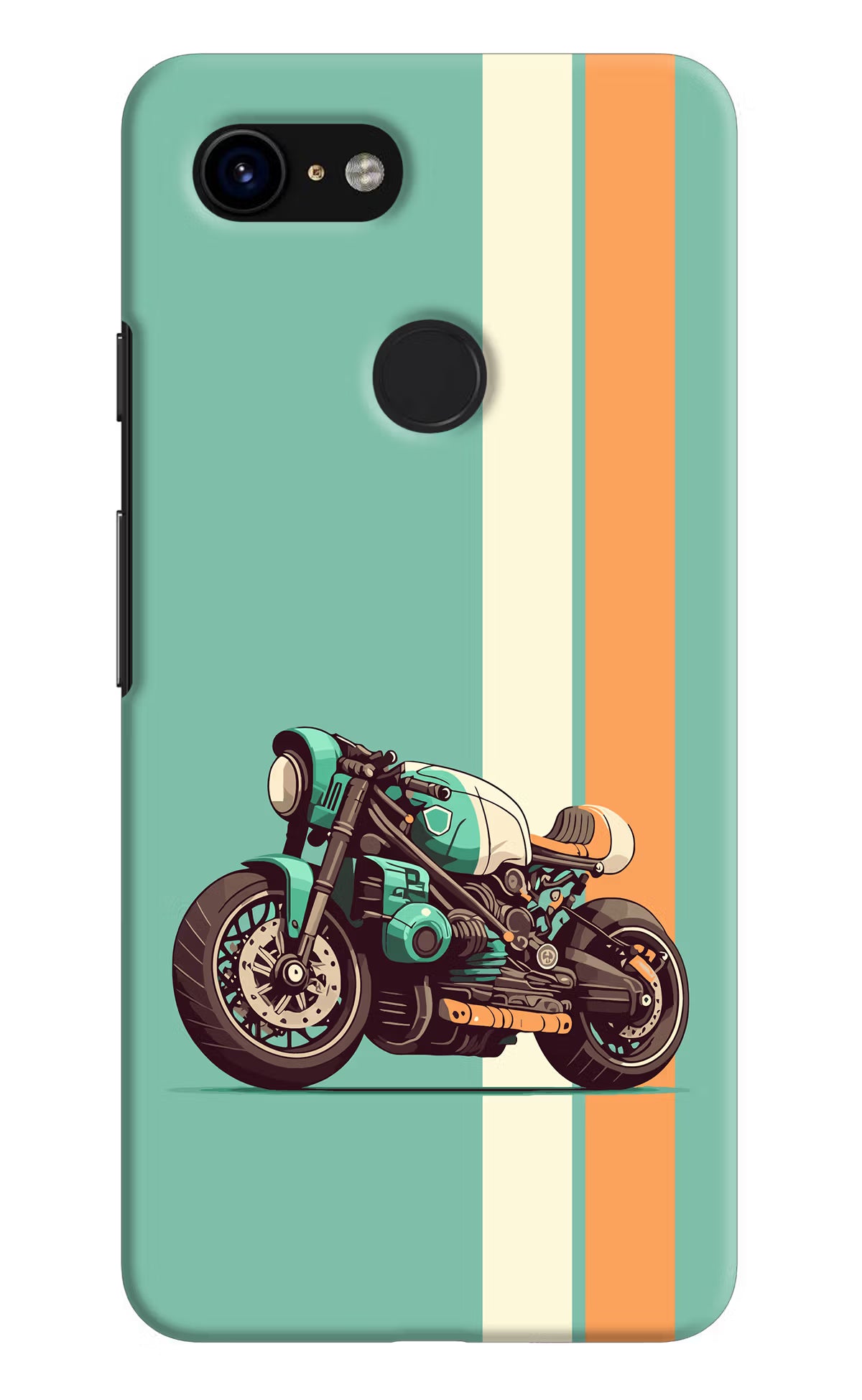 Striped Moto Drift Google Pixel 3 Hard Case Back Cover by Casekaro