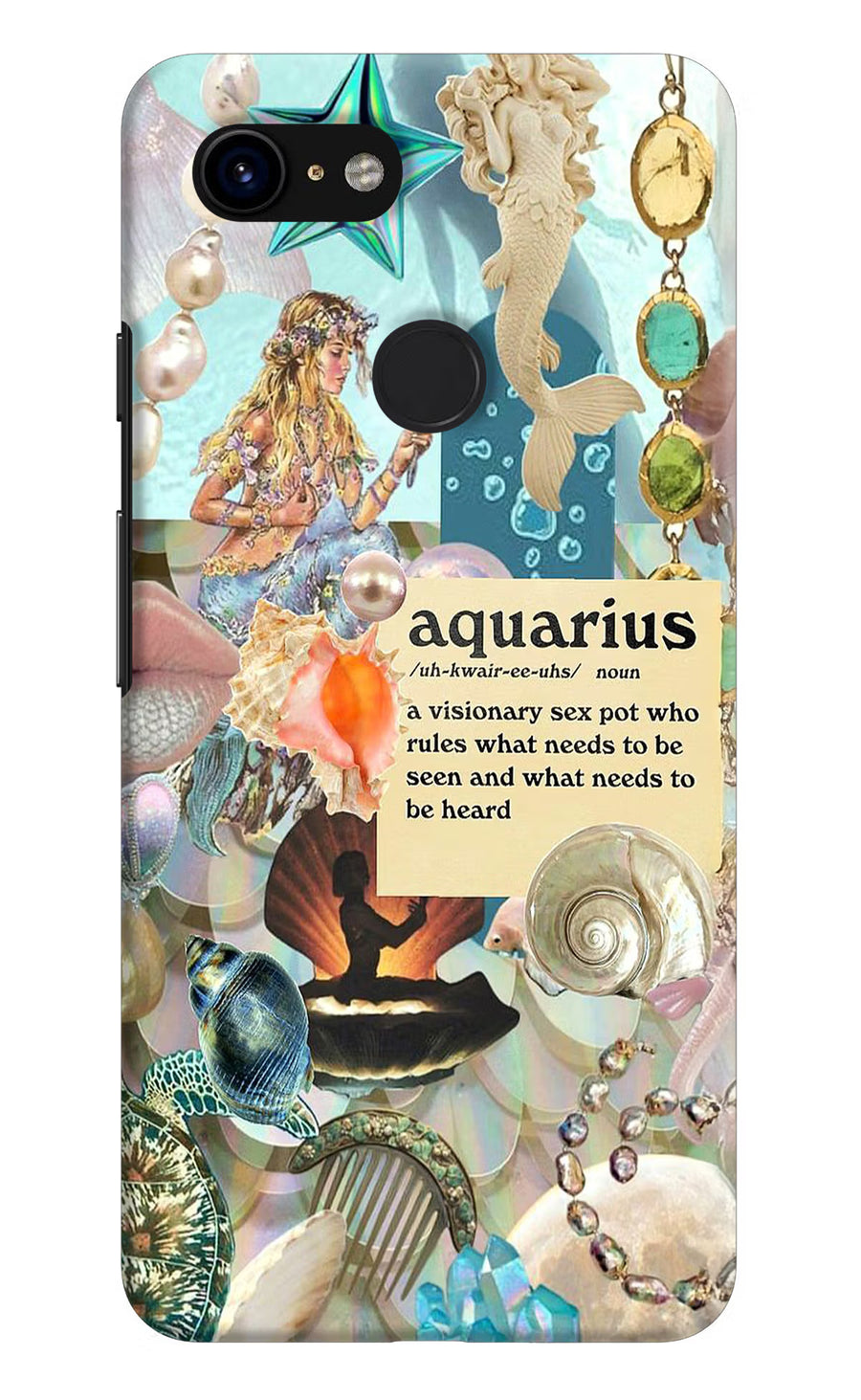 Aquarius Zodiac Google Pixel 3 Back Cover, Hard case