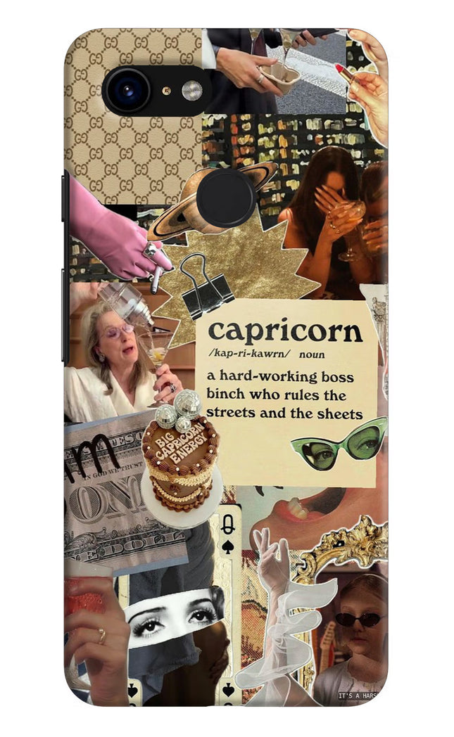 Capricorn Zodiac Google Pixel 3 Hard Case Back Cover by Casekaro