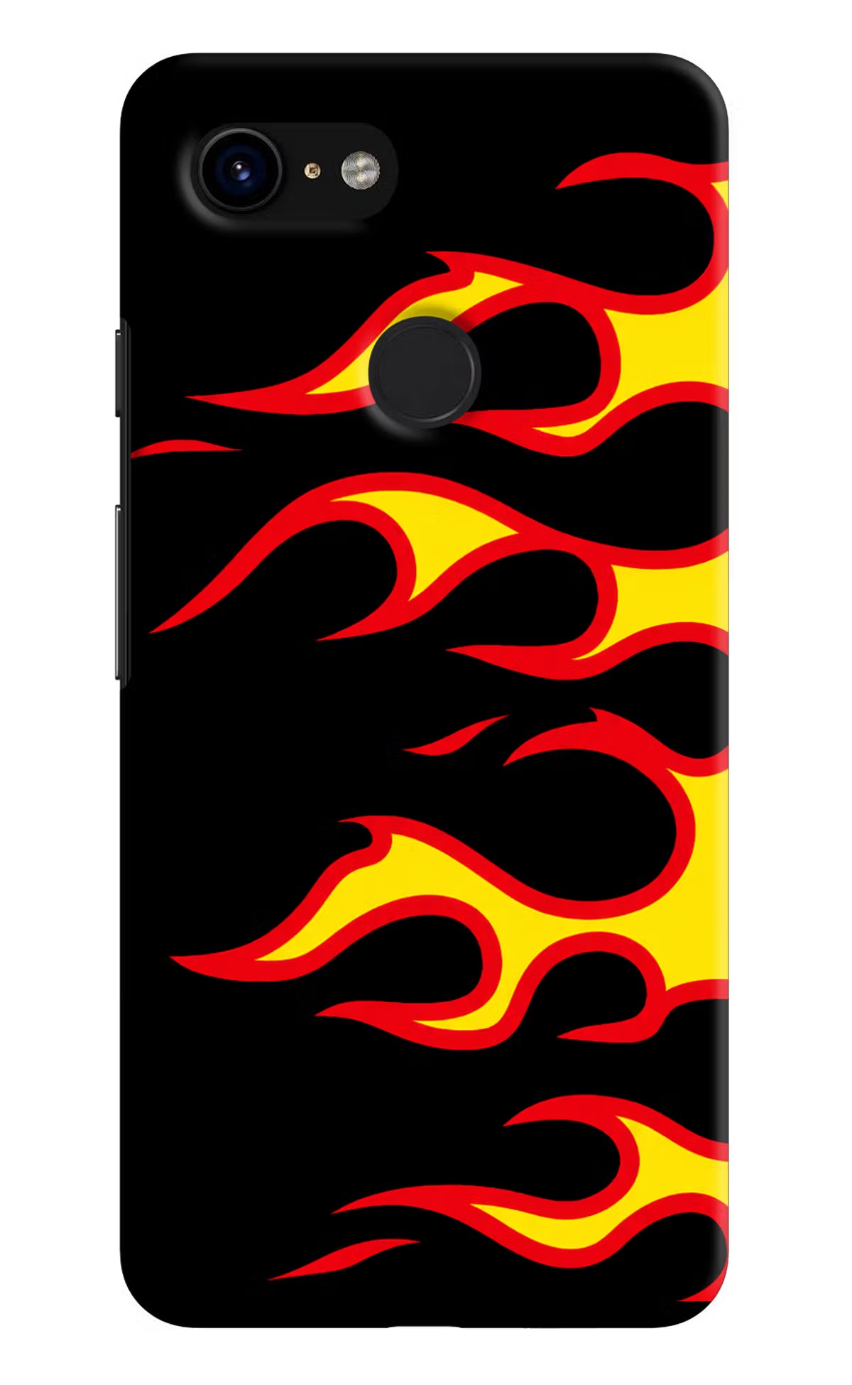 Side Sweep Flames Google Pixel 3 Hard Case Back Cover by Casekaro
