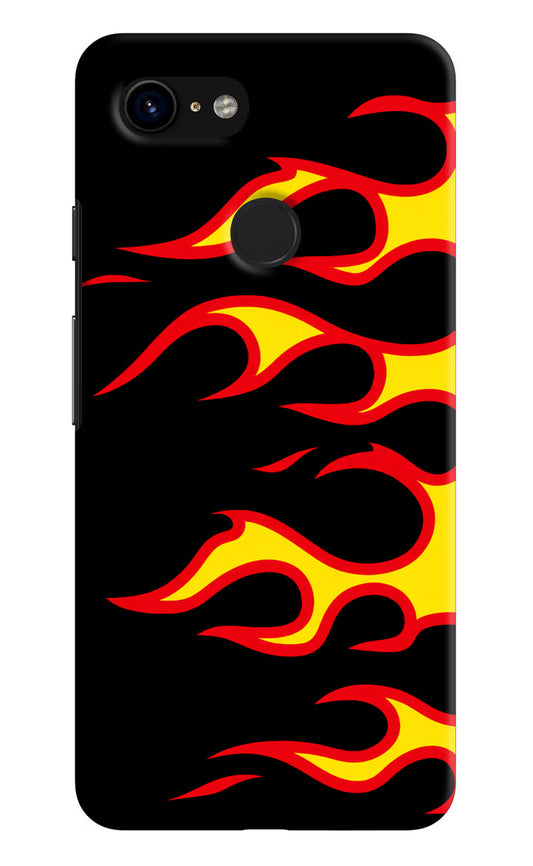 Side Sweep Flames Google Pixel 3 Hard Case Back Cover by Casekaro