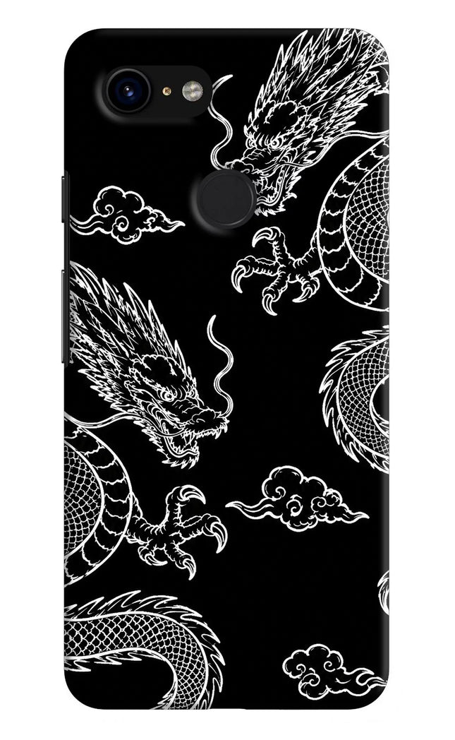 Twin Dragons Google Pixel 3 Hard Case Back Cover by Casekaro