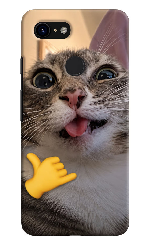 Silly Cat Call Google Pixel 3 Hard Case Back Cover by Casekaro