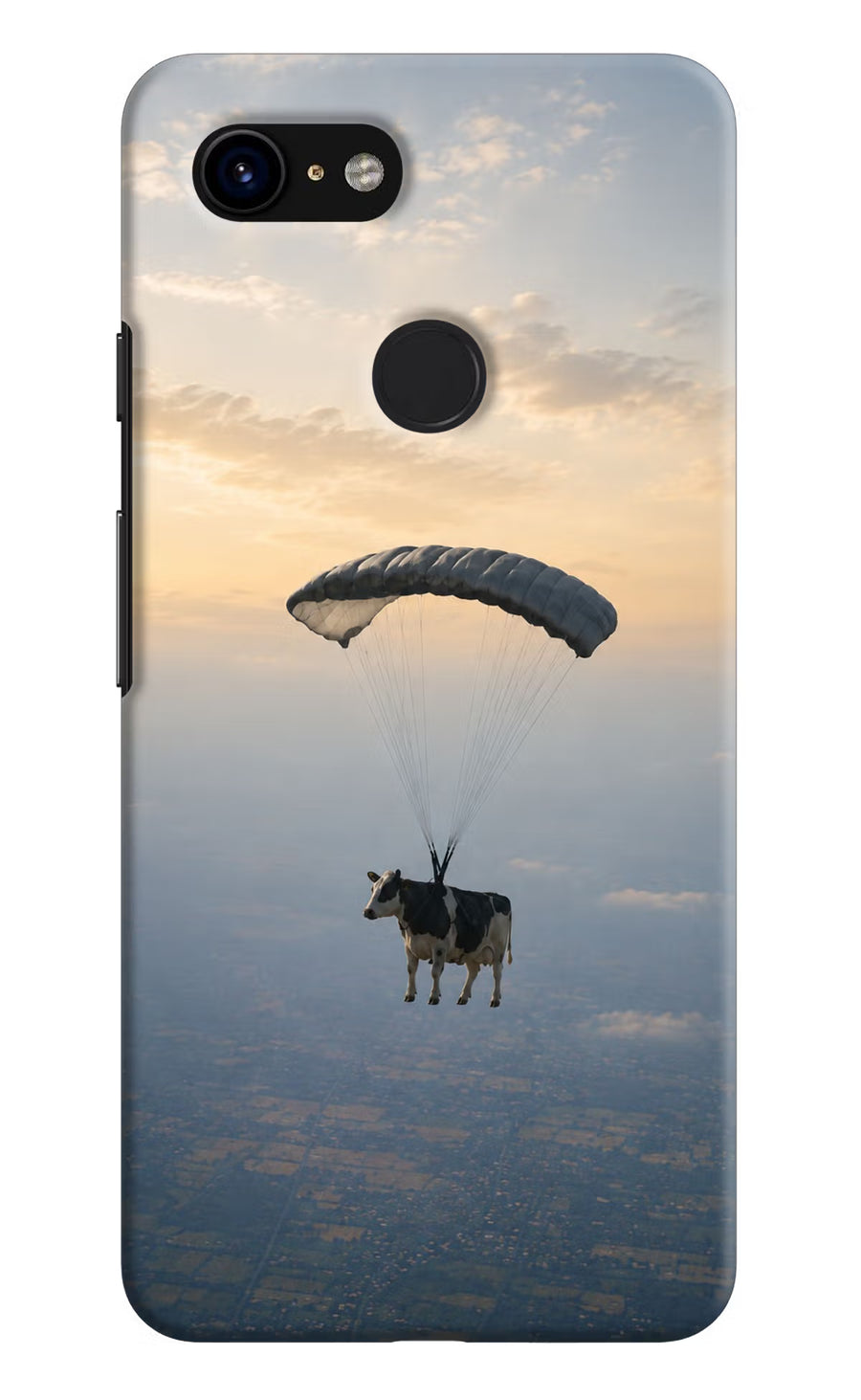 Skydiving Cow Google Pixel 3 Back Cover, Hard case