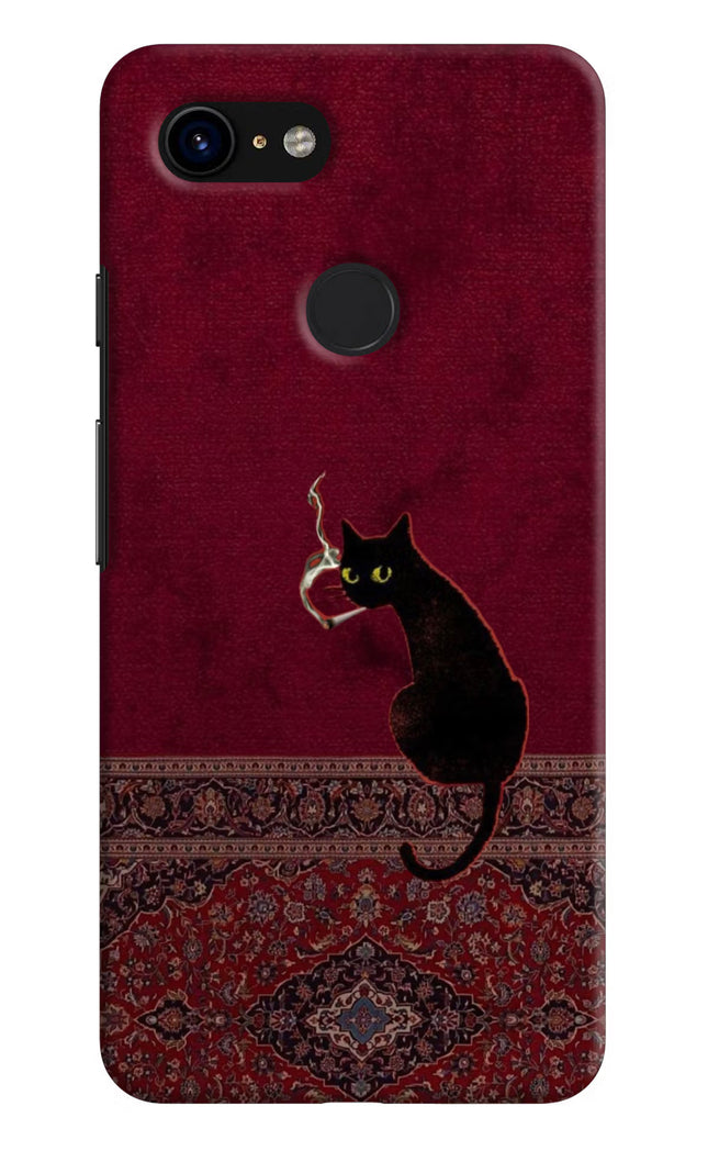 Midnight Cat Google Pixel 3 Hard Case Back Cover by Casekaro