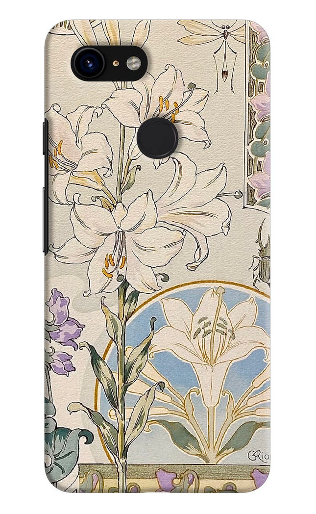 White Lily Google Pixel 3 Hard Case Back Cover by Casekaro
