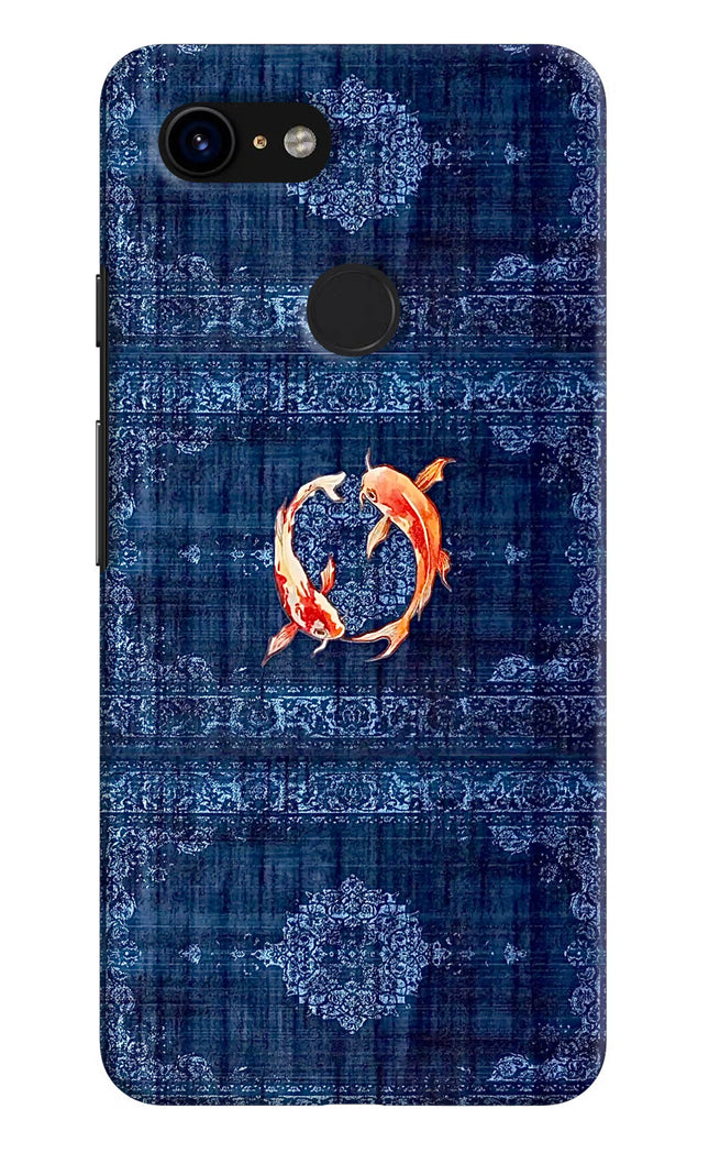 Koi Blue Google Pixel 3 Hard Case Back Cover by Casekaro