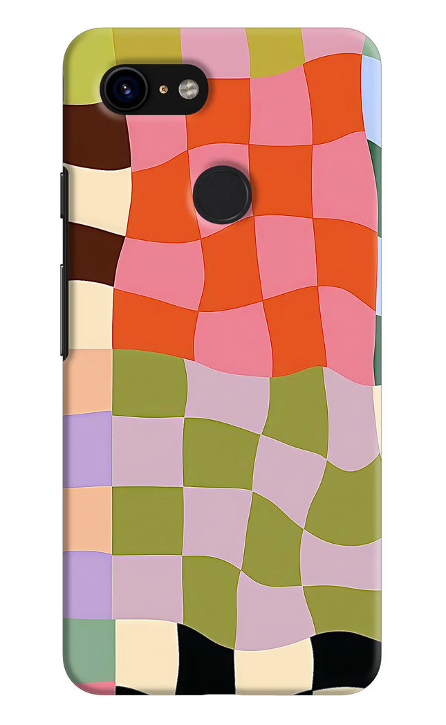 Wavy Grid Google Pixel 3 Hard Case Back Cover by Casekaro