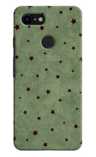 Green Stars Google Pixel 3 Hard Case Back Cover by Casekaro