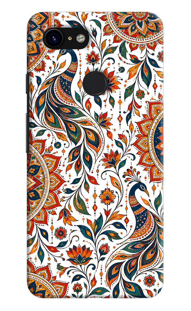 White Mayura Google Pixel 3 Hard Case Back Cover by Casekaro