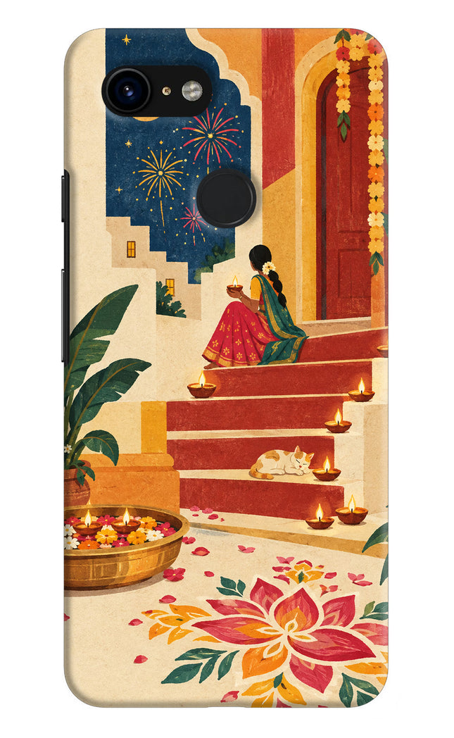 Diwali Rangoli Google Pixel 3 Hard Case Back Cover by Casekaro