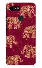 Maroon Elephant Google Pixel 3 Hard Case Back Cover by Casekaro