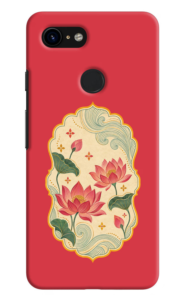 Pink Lotus Google Pixel 3 Hard Case Back Cover by Casekaro
