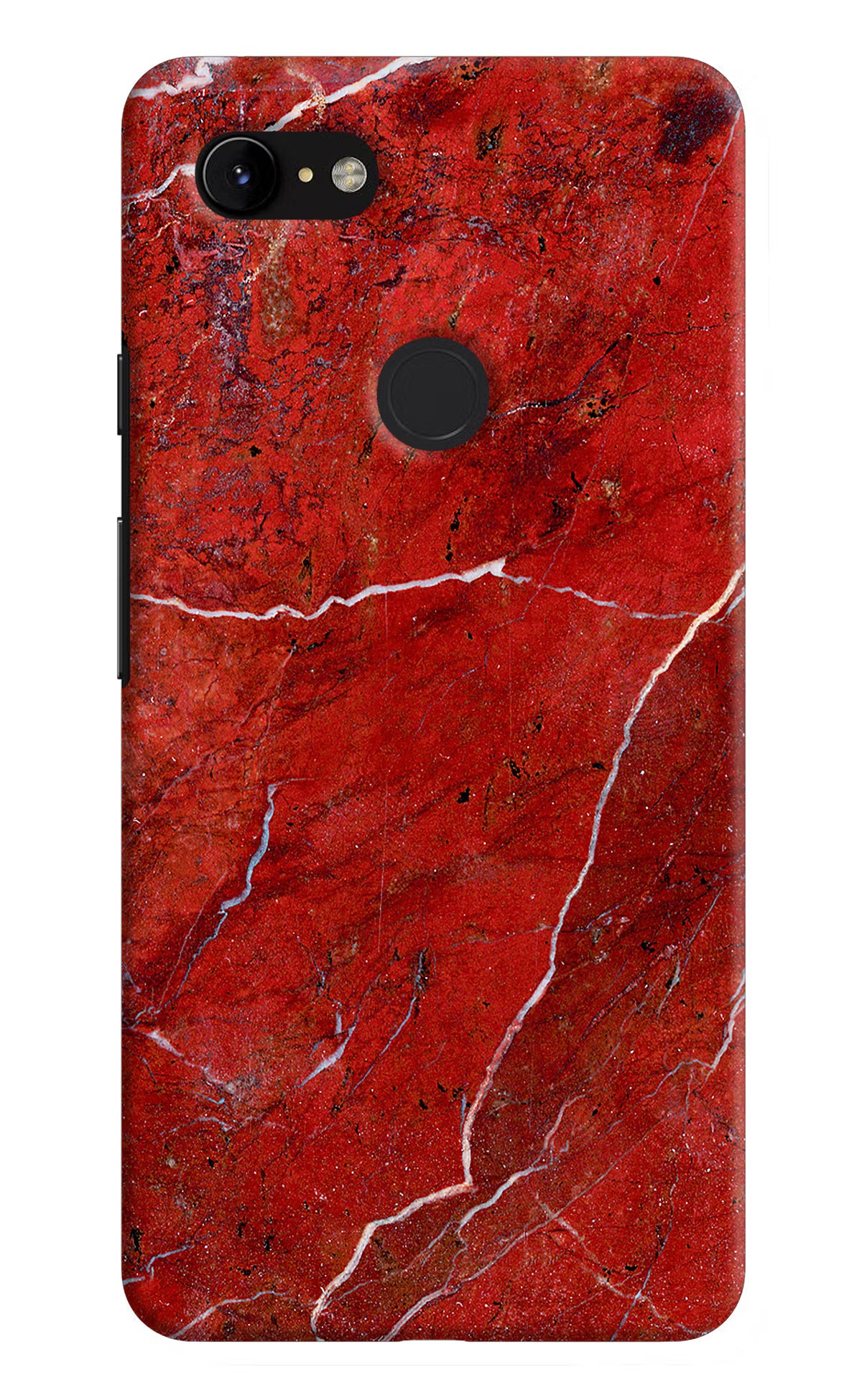 Red Marble Design Google Pixel 3 XL Hard Case Back Cover by Casekaro