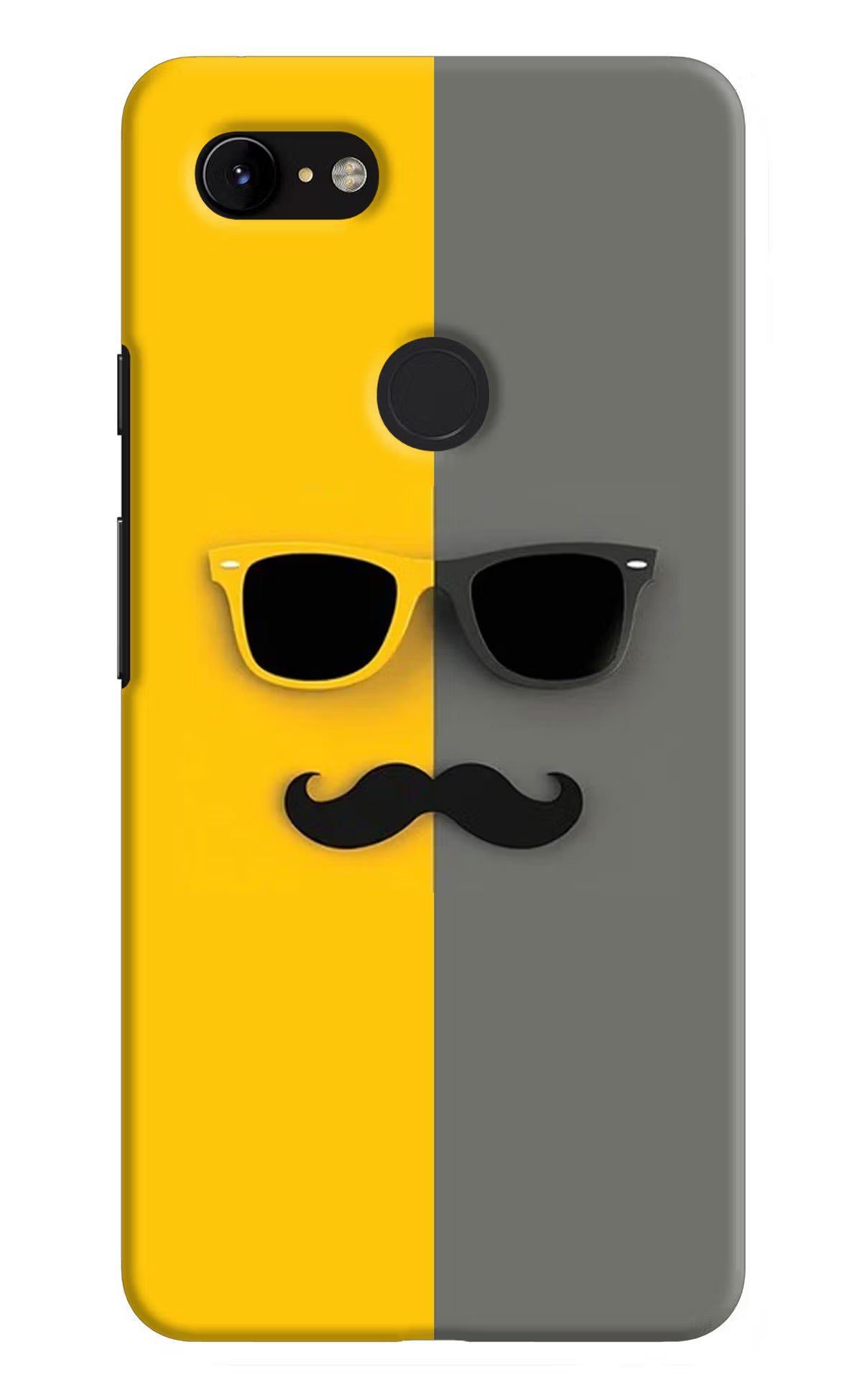 Sunglasses with Mustache Google Pixel 3 XL Hard Case Back Cover by Casekaro