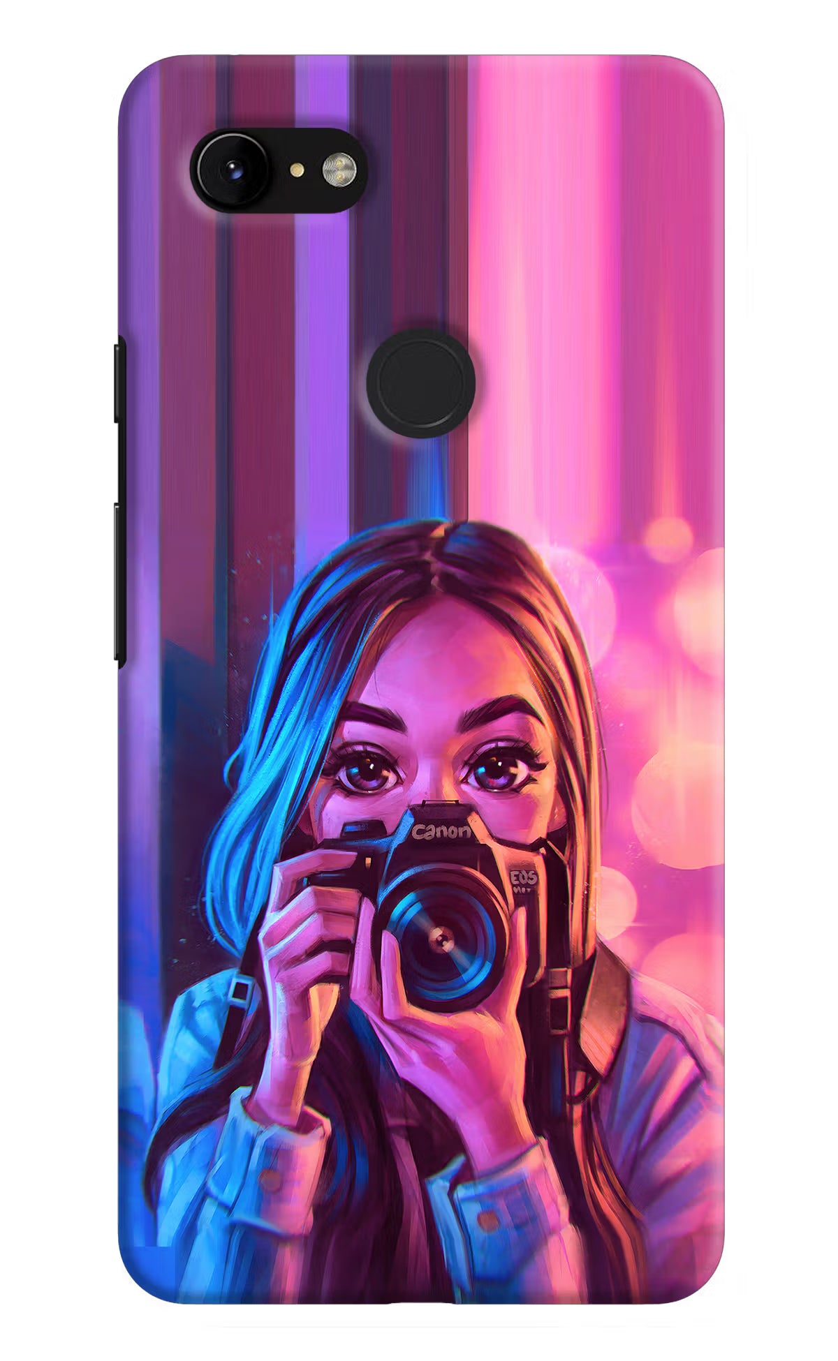 Girl Photographer Google Pixel 3 XL Hard Case Back Cover by Casekaro