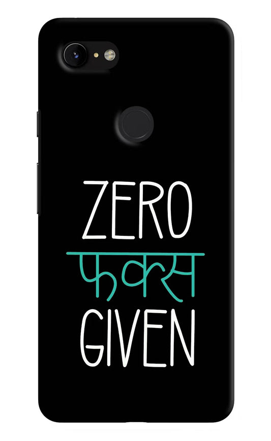 Zero Fucks Given Google Pixel 3 XL Hard Case Back Cover by Casekaro
