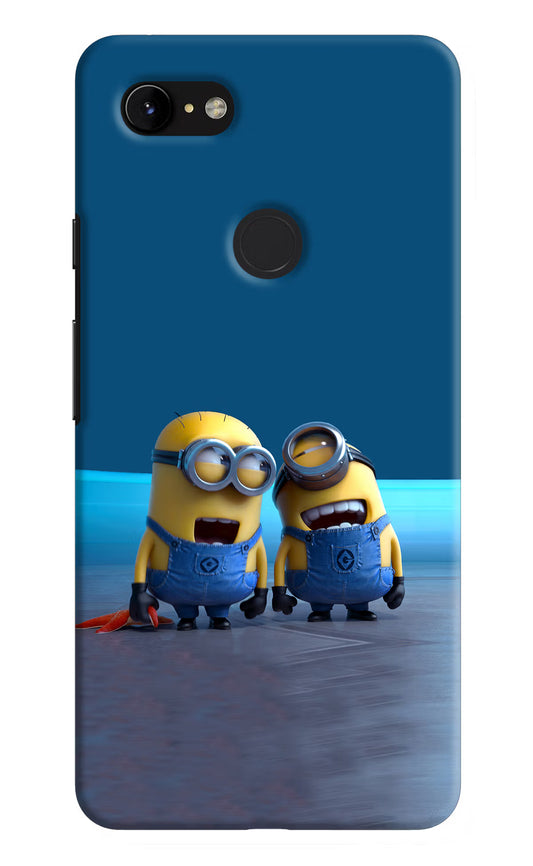 Minion Laughing Google Pixel 3 XL Hard Case Back Cover by Casekaro