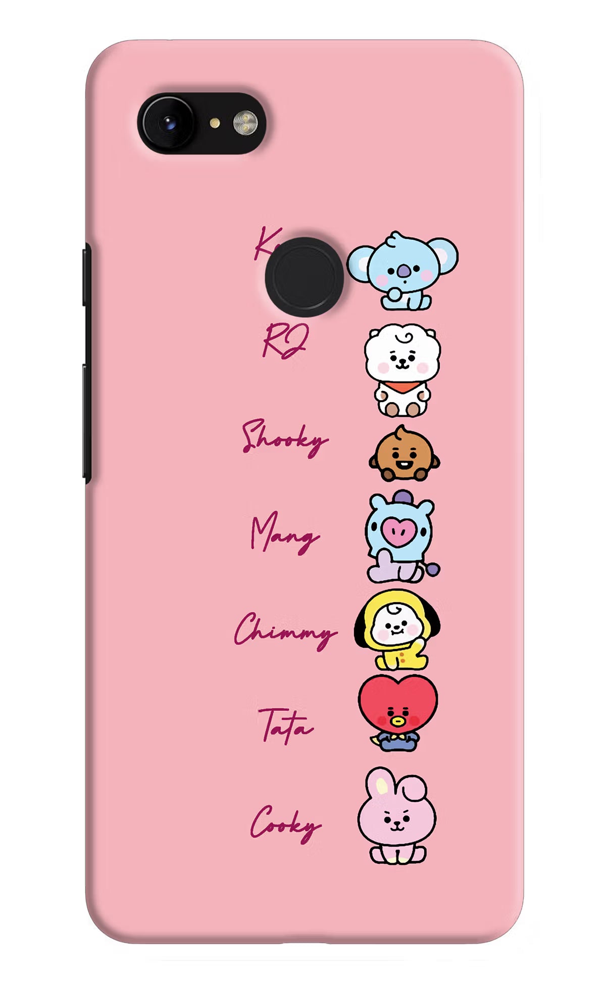 BTS names Google Pixel 3 XL Hard Case Back Cover by Casekaro