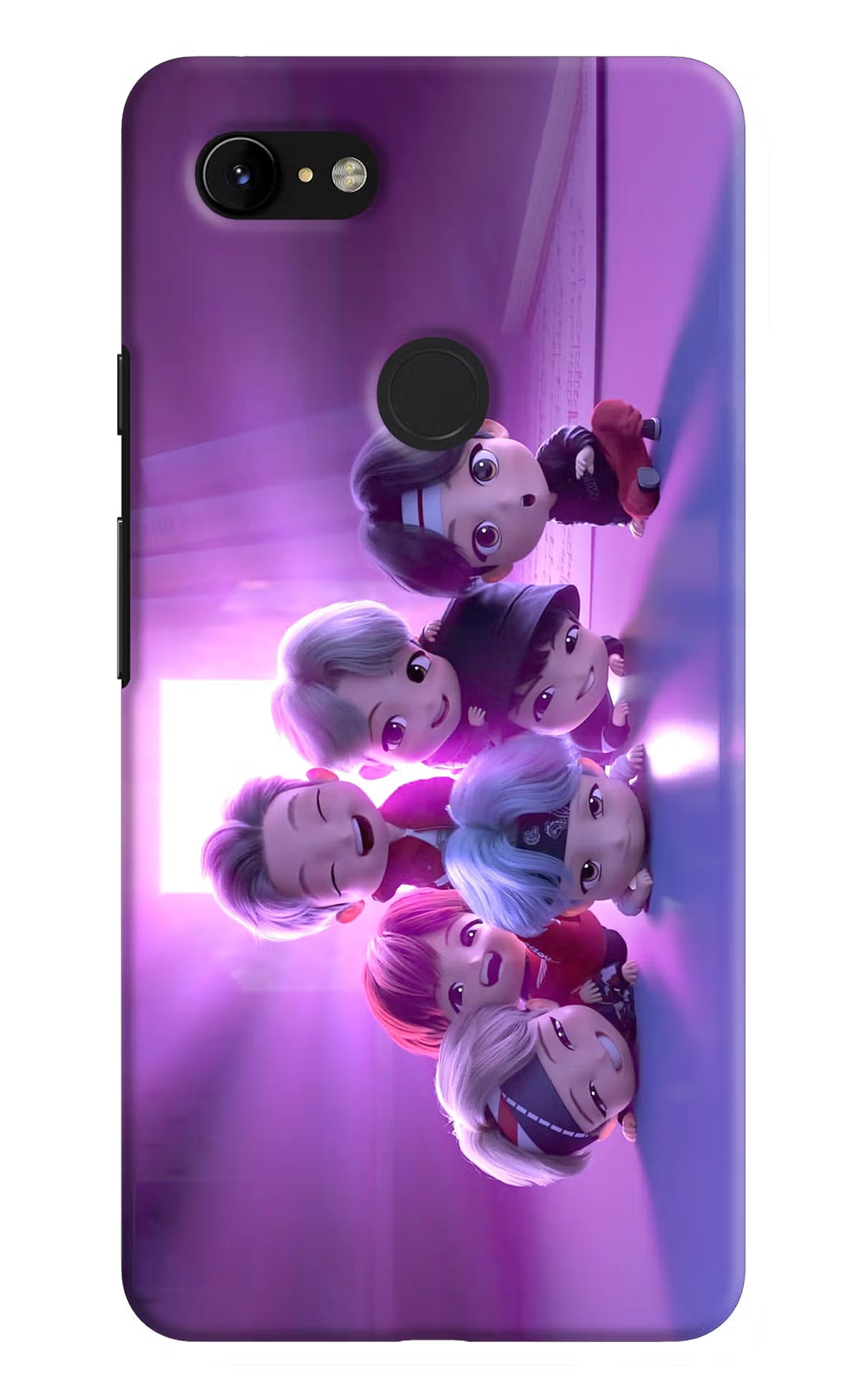 BTS Chibi Google Pixel 3 XL Hard Case Back Cover by Casekaro