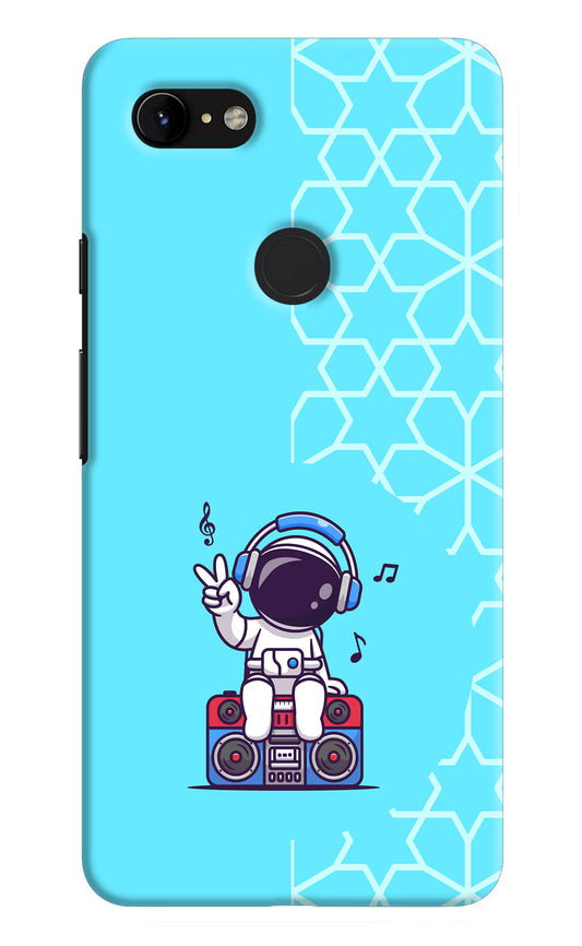Cute Astronaut Chilling Google Pixel 3 XL Hard Case Back Cover by Casekaro