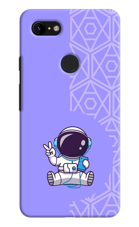 Cute Astronaut Chilling Google Pixel 3 XL Hard Case Back Cover by Casekaro