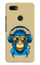 Monkey Headphone Google Pixel 3 XL Hard Case Back Cover by Casekaro