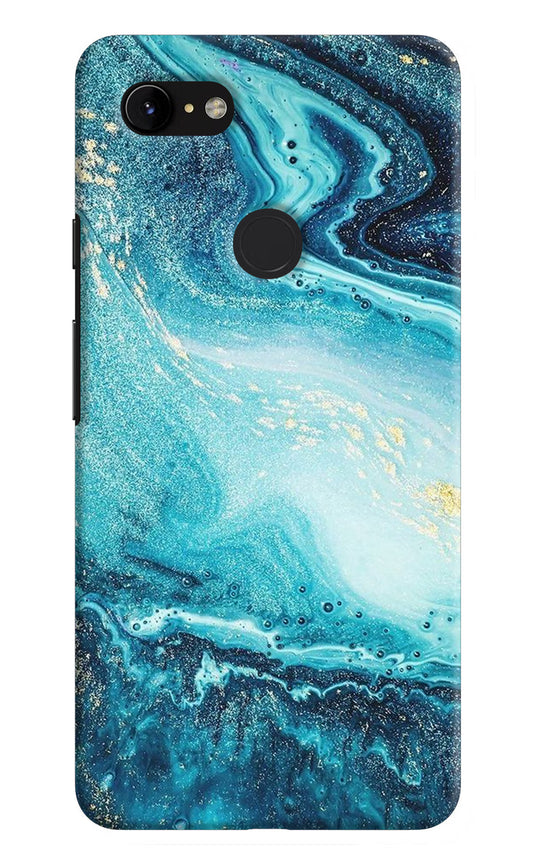Blue Glitter Marble Google Pixel 3 XL Hard Case Back Cover by Casekaro