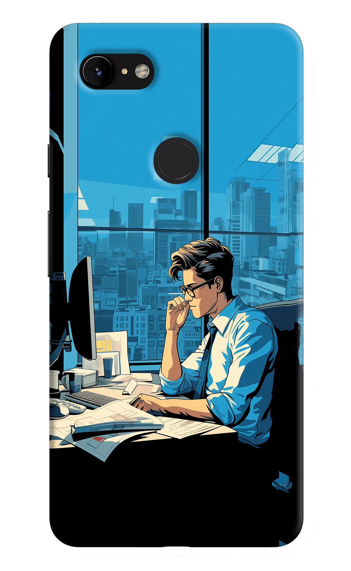 Focused Hustler (AI Generated) Google Pixel 3 XL Hard Case Back Cover by Casekaro