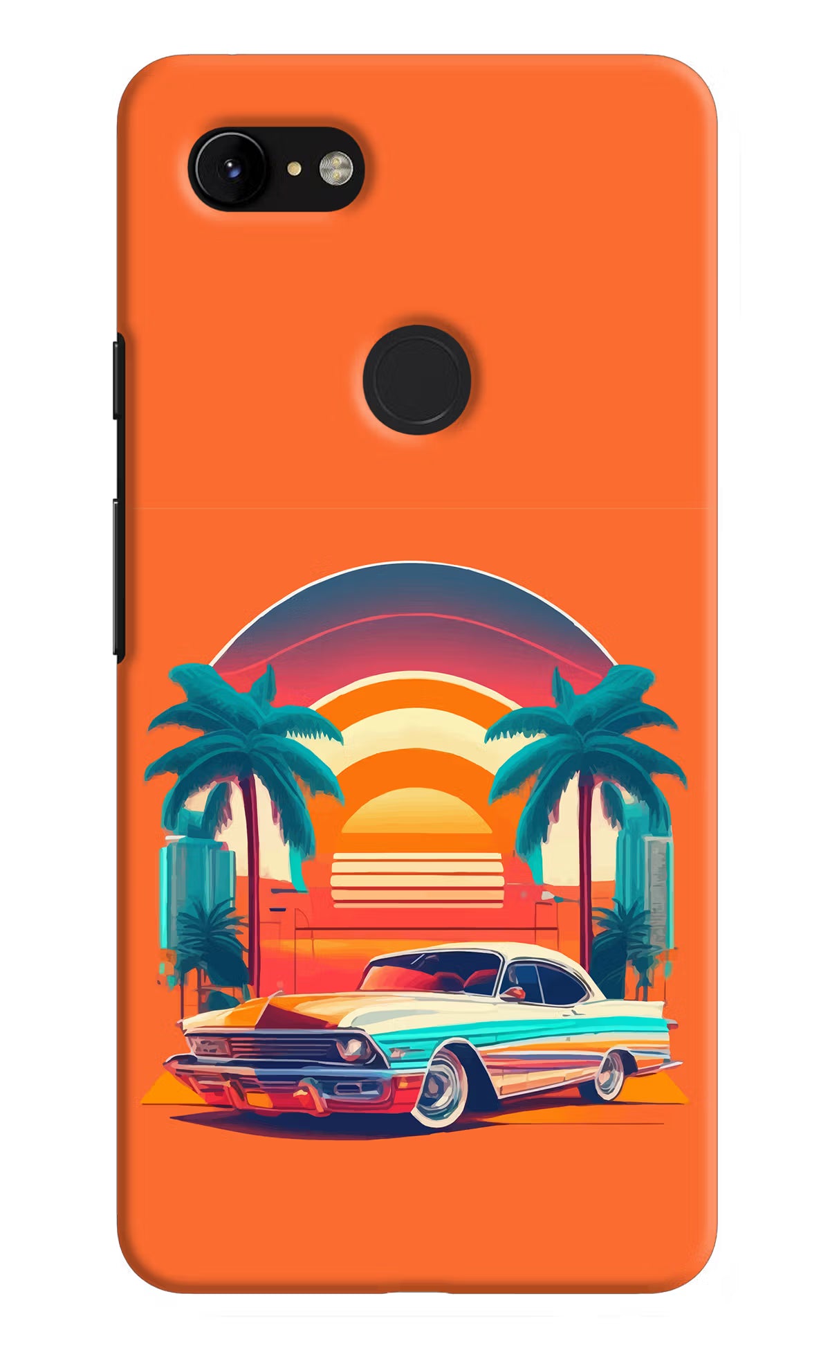 Palm Drive 80s Google Pixel 3 XL Hard Case Back Cover by Casekaro
